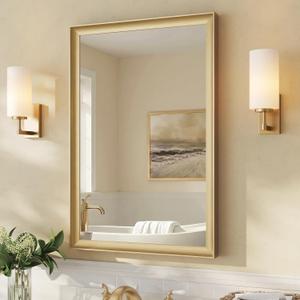 USHOWER 24x36 Inch Brushed Gold Bathroom Mirrors for Over Sink