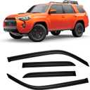 Window Visor for 2010-2024 Toyota 4Runner, Out-Channel Rain Guards Shields Vent Deflector Shade Wind Dark Smoke Ventshade Ventvisor for 10-24 4Runner, Tape-On Outside-Mount, 4PCS