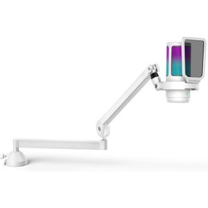 InnoGear USB Gaming Microphone Set, Noise Cancellation Condenser Mic with Boom Arm RGB Mute Headphones Jack for Streaming Podcasting Recording Vocal PC Computer YouTube Discord PS4 PS5, White