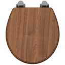 CHRYNETH Round Toilet Seat, Molded Wood Toilet Seat with Quietly Close