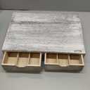 HTB K Cup Holder Compatible with K Cups, Coffee Pod Holder Holds Up 30 Cups, K Cup Organizer Storage Drawer Wood K Cup Drawer Vintage White