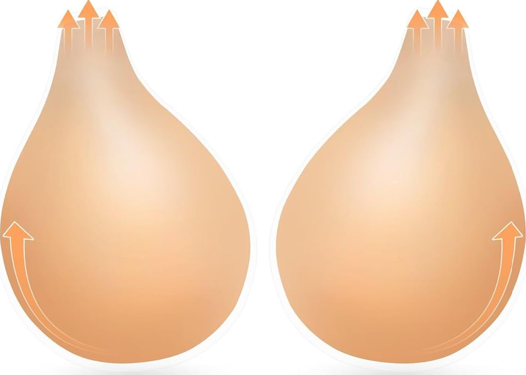 Sticky Bra Push Up 2 Pairs,Adhesive Bras Invisible Strapless Backless Bras for Women XL(Fit Cup C/D)