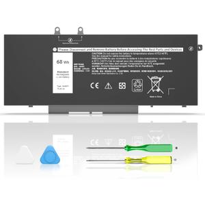 New 3HWPP 15.2V 68Wh 4-Cell Laptop Battery Replacement for Dell Latitude 5501 5401 5510 5410 5411 5511 Precision 3551 3541 Inspiron 17 7500,7706 2-in-1,7506 2-in-1 Black N2NLL 10X1J 1VY7F 451-BCMN