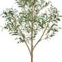 VEVOR 5FT Artificial Olive Tree with Black Pot, Tall Fake Tree with Natural Wood Trunk & Realistic Green Leaves and Fruits, Indoor Faux Plant for Home, Office, Living Room, Corner Decor