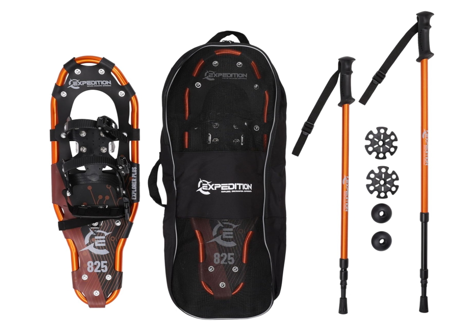 Cascade Mountain Tech Lightweight Aluminum Frame Snowshoe Set