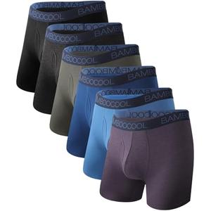 BAMBOO COOL Moisture-Wicking Soft Men's Underwear Boxer Briefs for Men With Open Fly Pouch (4pack) L BAMBOO COOL Moisture-Wicking Soft Men's Underwear Boxer Briefs for Men With Open Fly Pouch (4pack) L