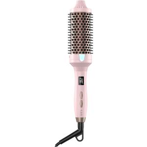 K&K 1 1/2 Inch Ceramic Tourmaline Ionic Heated Round Brush Curling Brush Creates Blowout Look -Creates Root Volume & Loose Curls Volume Curls Dual Voltage Hair Styling Tool (Pale Pink, 1.5 Inch)