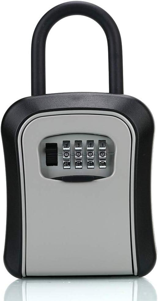 Key Lock Box, Combination Lock box with Code for House Key Storage, Combo Door Locker (G7black-1pack)