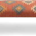Acacia Wood Kilim Jute Fabric Upholstered Bench | Multi-Purpose Wooden Ottoman with Wool KD Jute for Living Room, Bedroom, End of Bed, Hallway & Entryway (Red, 16x47x17 Inch)
