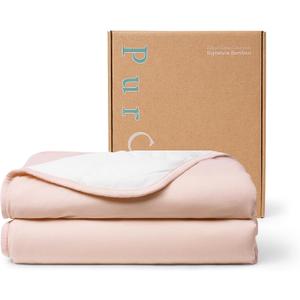 PurComfy Supersoft Baby Blanket, Premium Bamboo Viscose Baby Quilt, Hypoallergenic and Breathable, for Newborns, 33"33" (Blush)