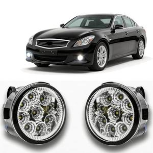 Qobsos LED Fog Light for Infiniti G37 2010-2013 - Pair Bumper Driving Lamp Replacement Assemblies, 55W 6000K White, Plug and Play, Pack of 2