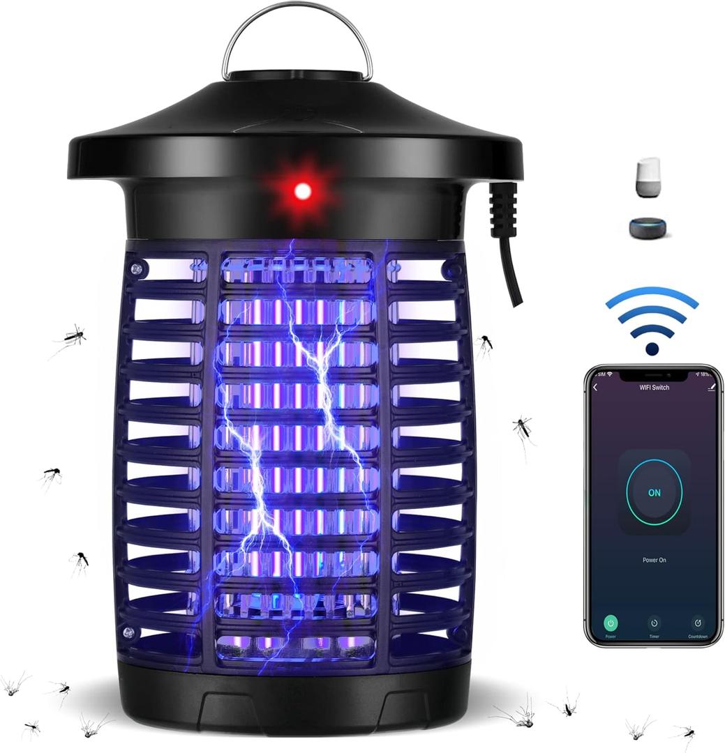 Smart Bug Zapper Outdoor, Mosquito Zapper, Electric Zappers can be APP Remote and Voice Control, Compatible with Alexa and Google Home