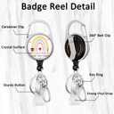 2 x Teacher Lanyards for Id Badges,Badge Reel Retractable and Detachable Name Tag Clip,Breakaway Lanyards for Id Badges,Teacher Nurse Student Women Men Office Christmas Gifts