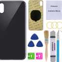 OEM Rear Back Glass Replacement for iPhone X 5.8 inches with Reparing Toolkit and Pre-Installed Adhesive (Space Gray/Black)