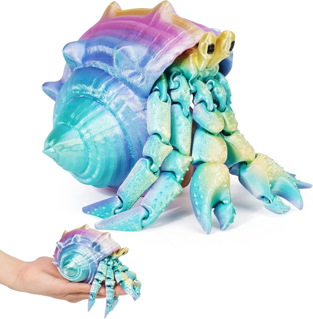 3D Printed Hermit Crab Fidget,3D Printed Dynamic Animals Toy,Full Articulated Flexible Crystal Hermit Crab Fidget Toys,Adults Fidget Toys for Autism ADHD,Home Office Decor (Mini)