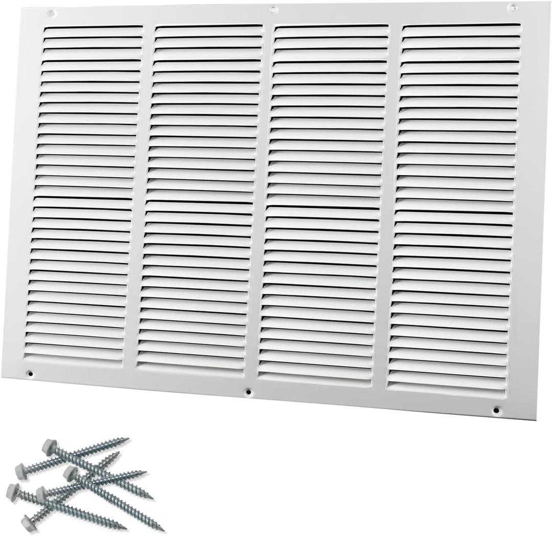 20"W x 16"H [Duct Opening Size] Steel Return Air Grille, Air Return Vent Cover for Ceiling and Sidewall - HVAC Air Vent Covers - [Outer Dimensions: 21.75"W x 17.75"H]