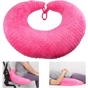 BBL Pillow After Surgery, BBL Pillow for Sitting Sleeping Driving, Hemorrhoid Pillow Seat Support Cushio for Butt with Hole, Butt Donut Pillow for Woman (Rose Red)