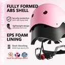Kids Bike Helmet Set,CPSC Certified with Knee Elbow Wrist Pads Guards,Toddler Adjustable Black Helmet for Ages 2-3-5-8 Girls Child,Sports Protective Gear Set for Bicycle Skate Scooter,  18"-22"