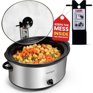 Liddit Crockpot Lid Holder, Lid Holder for Slow Cooker, Stainless Steel Crock Pot Accessories Holder, Heat Resistant Kitchen Organizer, Easy Cooking Solution - Black