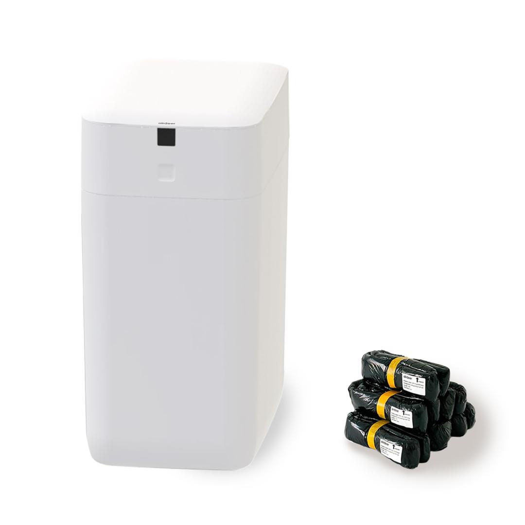 Automatic Trash Can, 3 Gallon Self Sealing and Self-Changing Smart Trash Can, Motion Sensor, Touchless Garbage can with lid for Kitchen Bathroom Bedroom Office, 6 Refill Rings(C3, White)