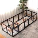 Clear Acrylic Dog Playpen Indoor, Puppy Cat Small Pet Play Pen, Pet Cat Playpen for Rabbits, Dog Fence Crate Kennel Whelping Cage (Green, 10 Panel)