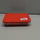 Pyrex 3-Cup Single Rectangular Glass Food Storage Container with Lid, Non-Toxic, BPA-Free Lid, Tempered Non-Pourous Glass, Microwave, Dishwasher, Freezer and Oven Safe, Red