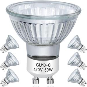 GU10 Halogen Light Bulbs 50W 120V MR16 Dimmable for Candle Warmer Light Bulbs, Wax melt Bulbs Warm White(Pack of 6)