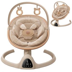 Baby Swings for Infants, Fasonbaby Bluetooth Infant Swing with Music Speaker with 3 Seat Positions, 5 Speeds and Remote Control - Portable Baby Swing for Indoor and Outdoor (Beige)