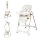 6-in-1 High Chair | Convertible Baby High Chair for Newborn to Toddler | Easy-Clean, Foldable & Adjustable with Removable Tray, White