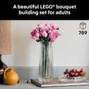 LEGO Botanicals Bouquet of Pink Roses Artificial Flowers - Building Blocks for Adults, Ages 18+ - Flowers for Home Office, Shelf or Room Decor - Gift for Women & Men - 10374