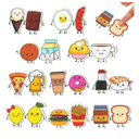 Eersida 50 Pcs Anxiety Sensory Stickers Textured Strips Stickers Food Theme Desk Fidget Anti Stress for Adults Phone Desk Laptop Office Supplies, 10 Styles