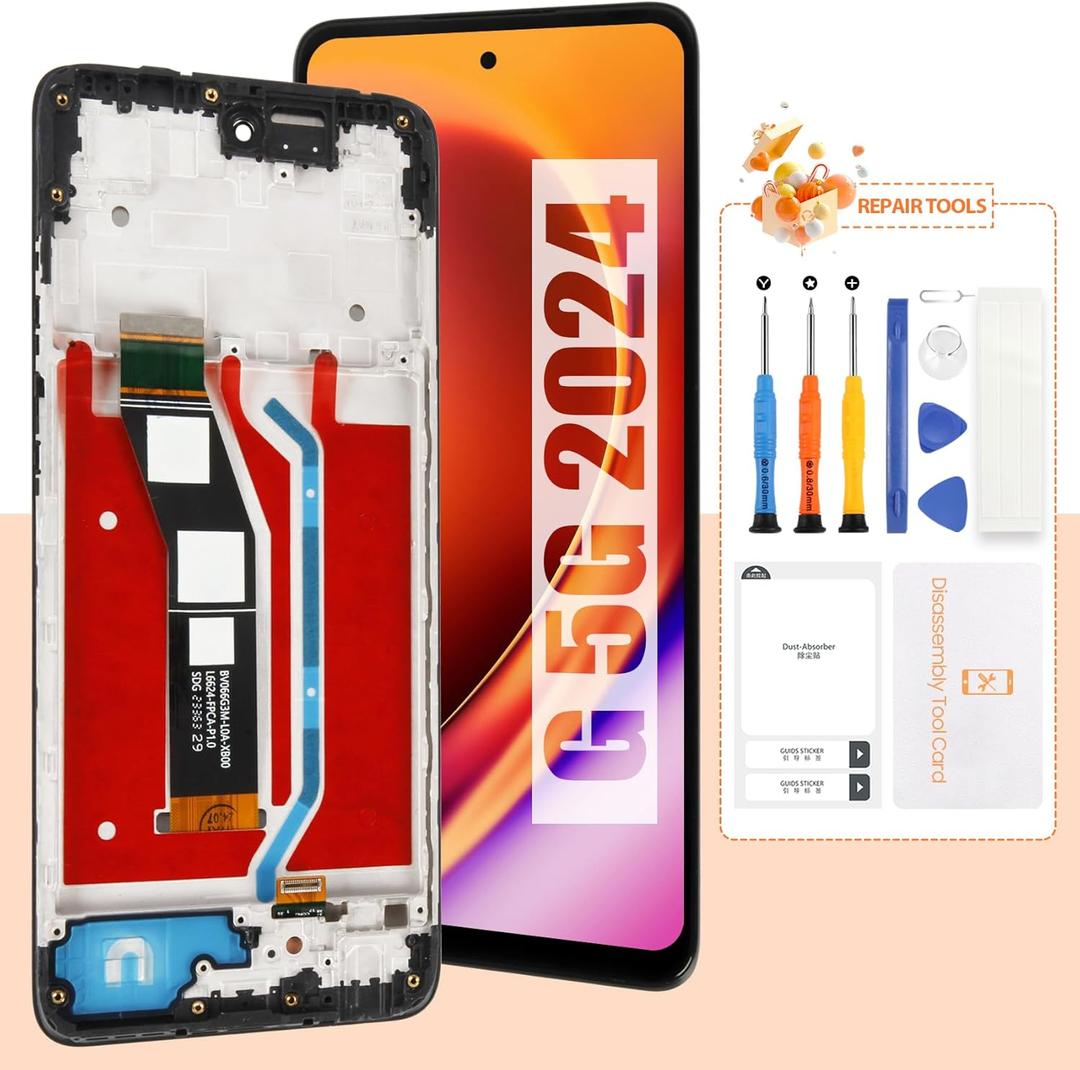 Screen for Motorola Moto G 5G 2024 Screen Replacement for Moto G 5G LCD Screen XT2417-1,XT2417 Touch Display Digitizer Assembly Repair Parts(Black with Frame)