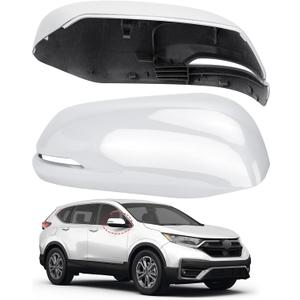 Passenger Side Mirror Cover Replacement for Honda CRV 2017 2018 2019 2020 2021 2022 - Right Side Mirror Covers, Rear View Mirrors Cap Accessories With Lamp, Pearl White