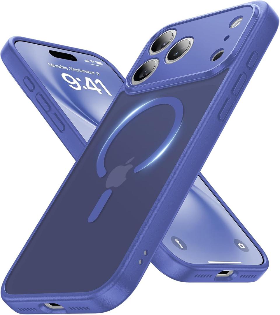 Faiono Magnetic for iPhone 17 Pro Max Case [Full Camera Protection][Military-Grade Protection][Compatible with MagSafe] Shockproof Protective Slim Phone Case for iPhone 17 Pro Max, Cobalt Blue