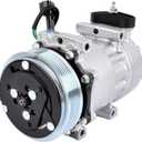 AC Compressor with Clutch, Replacement for Kenworth C500 K100E T300 T2000 T600A T800 W900 1981-2010 & Peterbilt 220 310 320 349 372 387 1980-2004, Part# F696001122