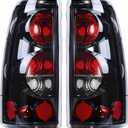 Boine Tail Light Compatible With 1999-2006 Chevy Silverado 1500 2500 3500 GMC Sierra 1500 2500 Driver and Passenger Side Rear Light Brake Lamps (OE Black Clear Lens)