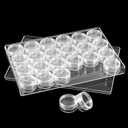 ZOENHOU 4 Pack 24 Grids Diamond Painting Storage Containers, Embroidery Diamond Storage Box Beads Organizer Case with Lid Clear Nail Art Accessories for Jewelry DIY