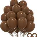 Dark Brown Balloons, 12inch Coffee Brown Latex Party Balloons, Helium Quality for Birthday Baby Shower Gender Reveal Graduation Party Decorations(With 2 Ribbons)