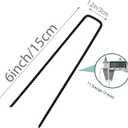 Garden Stakes 6" U 50 Pack,Heavy-Duty 11-Gauge Steel Ground Pins & Landscape Spikes for Securing Weed Barrier Fabric, Lawn Sod, Tarps, Netting, and Irrigation Tubing - Galvanized Rust-Resistant
