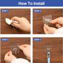 Adhesive Wall Hooks for Hanging Heavy Duty Coat - 13LBS (Max) Transparent Waterproof Hook Multiple Uses Stainless Steel Hooks for Shower Kitchen Bathroom Office Utility Hook 10 Pack