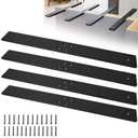 20 Inch Flat Countertop Support Brackets, 1/4'' Thick x 2.5'' W Hidden Island Countertop Bracket for Outdoor Kitchen Island Bar Quartz Wood Concrete Granite, 25 Screws Included, 4 Pack