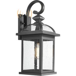Darkaway Dusk to Dawn Outdoor Lights Fixture Wall Mount,Large 22inch Exterior Wall Light with Seeded Glass Waterproof Black Outside Wall Sconce for House Porch Hallway Garage
