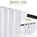 100% Blackout Shield Linen Blackout Curtains for Bedroom 72 Inches Long, Back Tab/Rod Pocket Living Room Drapes, Thermal Insulated Blackout Curtains 2 Panels Set, 50" W x 72" L, Bright White