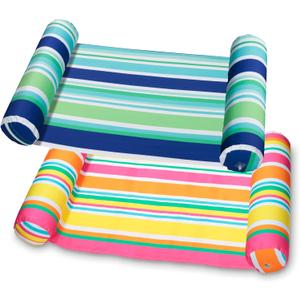 2 Pack Inflatable Pool Float Hammock, Multi Purpose Swimming Raft, Water Lounges, Pool Accessories (Saddle, Lounge Chair, Hammock, Drifter), Beach, Outdoor