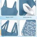 Girls Tankini Swimsuit 3 Piece Bathing Suits for Girl Square Collar Tankinis Set Girls' Swimwear with Print Shorts Gray Blue, 15-16 Years