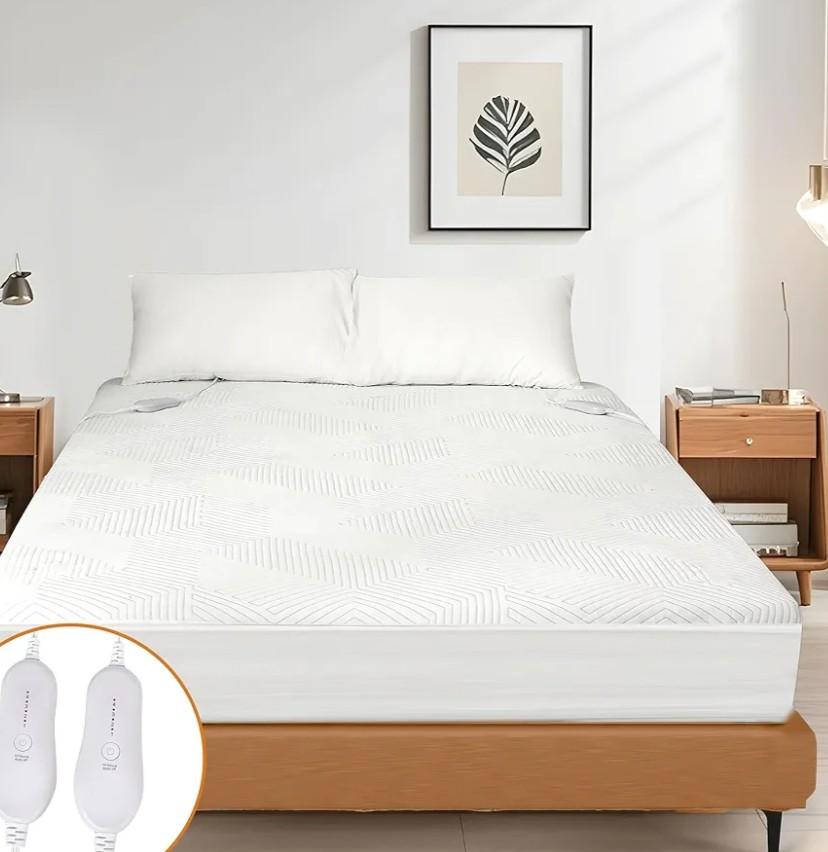 Heated Mattress Pad Queen Size, Dual Control Electric Mattress Pad Queen, 60" x 80", Fast Heating Bed Warmer with 4 Heating Levels & 10 Hour Auto Off, Fit Up to 17" Deep Pocket, Machine Washable Heated Mattress Pad Queen Size, Dual Control Electric Mattress Pad Queen, 60" x 80", Fast Heating Bed Warmer with 4 Heating Levels & 10 Hour Auto Off, Fit Up to 17" Deep Pocket, Machine Washable