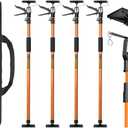 4PK Support Pole, Steel Telescopic Adjustable 3rd Hand Support System, Support Rod, Supports up to 154 lbs Construction Rods for Cabinet Jacks Cargo Bars Drywalls Extends from 49 Inch to 114 Inch