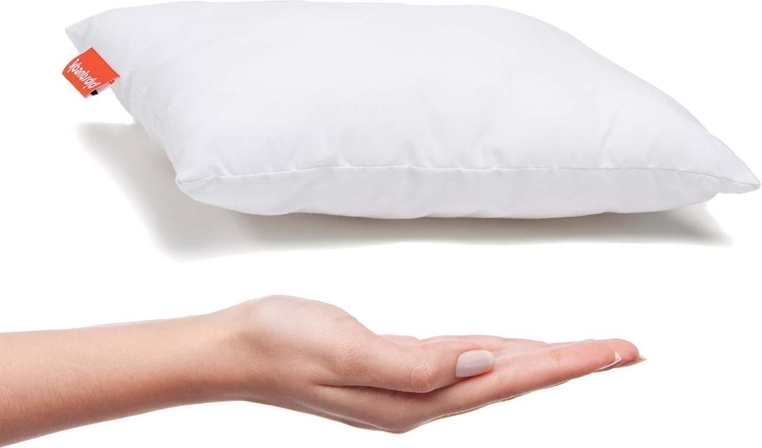 Urban Infant Pipsqueak Small Pillow - Mini 11 x 7 in - Tiny Pillow for Travel, Dogs, Toddlers, Kids, Lumbar, Knees and Neck - Ages 2 Yrs and Up (Small (Pack of 1), White)