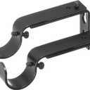Ivilon Adjustable Brackets for Curtain Rods - for 1 or 1 1/8 Inch Rods. Set of 2 - Black