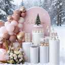 3PCS Cylinder Pedestal Stands for Party, White Round Cylinder Cake Tables Pedestal Stand Display Pillars for Parties Wedding Baby Showers Birthday Event Decor Cylinder Stands for Party, White02